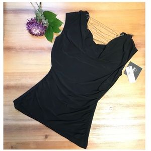 Black blouse w/ gold/silver string Sz Sm
